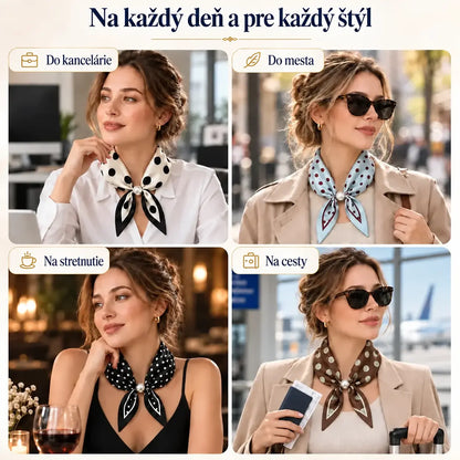 ✨ Šátek s magnetickým zapínáním a perlou — elegantní řešení pro každodenní styl, rychlé a bez vázání.
