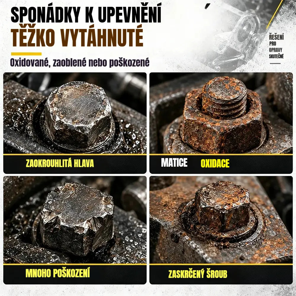 🛠️ Profesionální řešení pro zaseknutá šrouby! Sada poškozených vytahovačů matic a šroubů (14 kusů)! Ultra pevná chrommolybdenová ocel · Protiskluzový profil · S přepravním pouzdrem!
