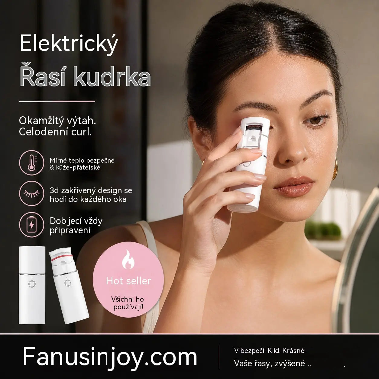 🔥Překvapení 50% sleva!👩🏻‍🏭Získejte zpět nádherné řasy!✨️Dobíjecí elektrická vyhřívaná kleštička na řasy