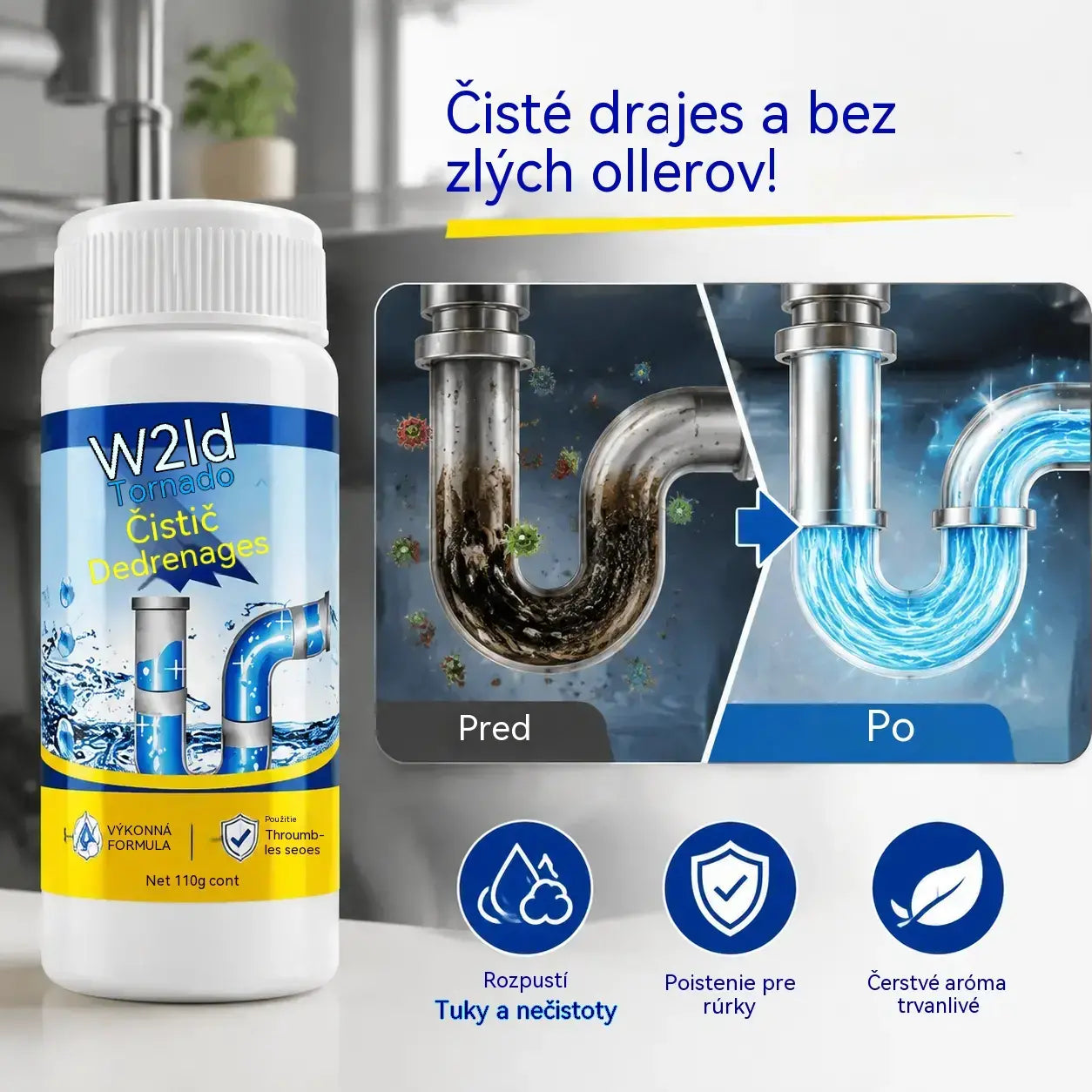 🛁💦【Kupte 1 a získejte 1 zdarma】🌟Čistič dřezů a odpadů - Pěna s vysokou hustotou z extraktů a rozkladných enzymů.