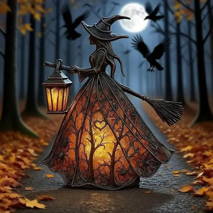 🧙‍♀️ Čarodějnická lampa – děsivá gotická lucernová dekorace, unikátní stolní lampa jako ozdoba, noční světlo s nožičkami, vhodné do domácnosti, na verandu, do kanceláře i na výzdobu oslav.