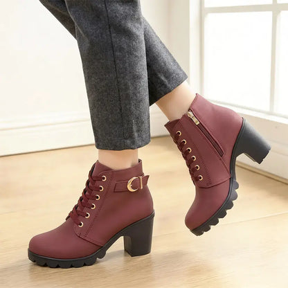 👢【35-42】Podzimní a zimní kousek: Stylové dámské kozačky na vysokém podpatku - kombinace módy a pohodlí pro celodenní a pohodlné nošení!