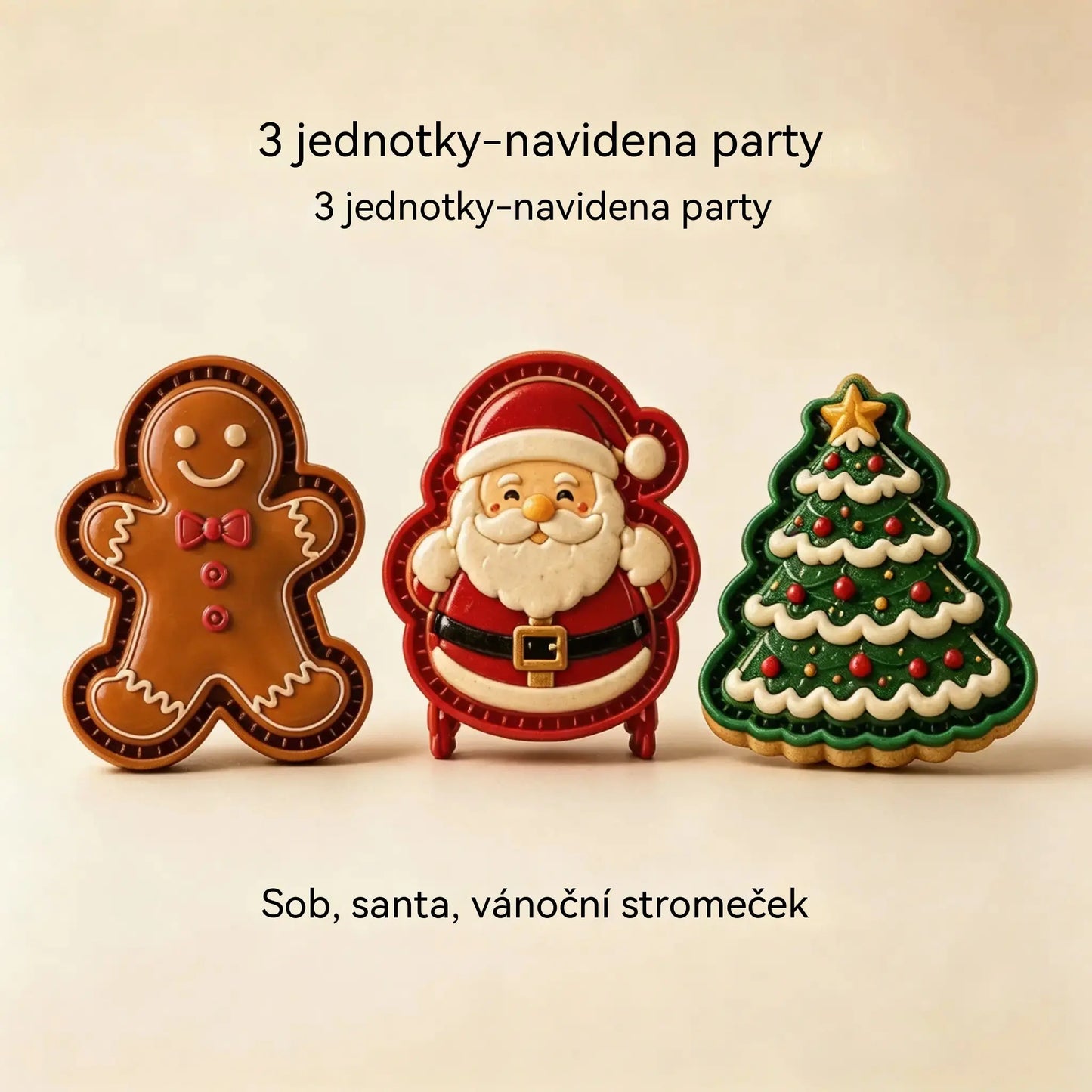 ⌛【Sada 3 kusů】520 Kč 🥧🎄Sbírka mini forem na vánoční dorty s 9 vzory | 🫎Opakovaně použitelné reliéfní formy na tvarování detailních vánočních dortů ve tvaru Santa Clause, sněhuláka, soba a vánočního stromečku⛄