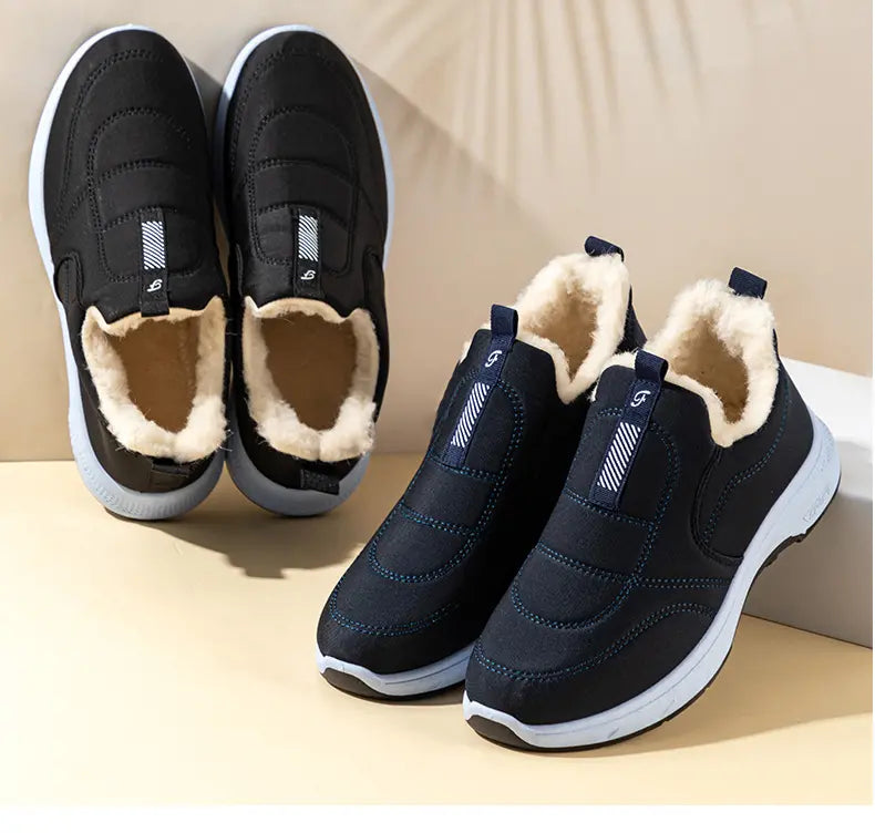 😀🎉【50% snížení ceny】sametové a zesílené🔥【35-41】Dámské teplé bavlněné nepromokavé zimní boty z teplé bavlny.