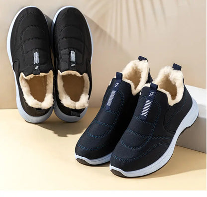 😀🎉【50% snížení ceny】sametové a zesílené🔥【35-41】Dámské teplé bavlněné nepromokavé zimní boty z teplé bavlny.