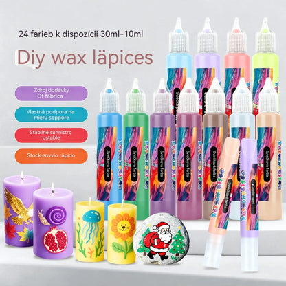 🎨【24 barev v balení】Jen 670 Kč🥳💞24-barevné 3D graffiti fixy na svíčky!