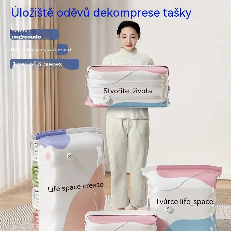 👕📦【🔥5 kusů 590 Kč】Kompresní sáčky na uložení oblečení, nevyžadují vysávání, zesílená konstrukce.