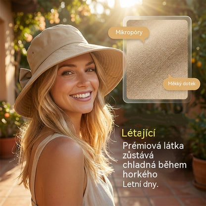 👒✨ Dámský sluneční klobouk s mašlí a širokou krempou – skládací, 360° ochrana 🎀