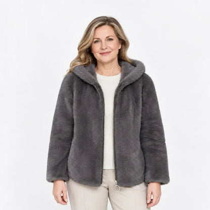 【M-7XL】Dámská zimní fleecová bunda – silná, oboustranná, s kapucí, zateplená, na zip