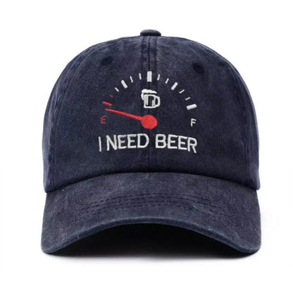 🔥 POSLEDNÝ DEŇ S 50% ZĽAVOU - 🍺 Vyšívaná šiltovka „POTREBUJEM PIVO“ – Unisex pamätná šiltovka 🧢