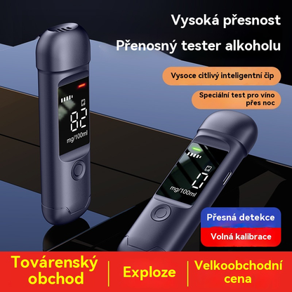 🍷 Přesný přenosný alkohol tester – Změř si hladinu před jízdou