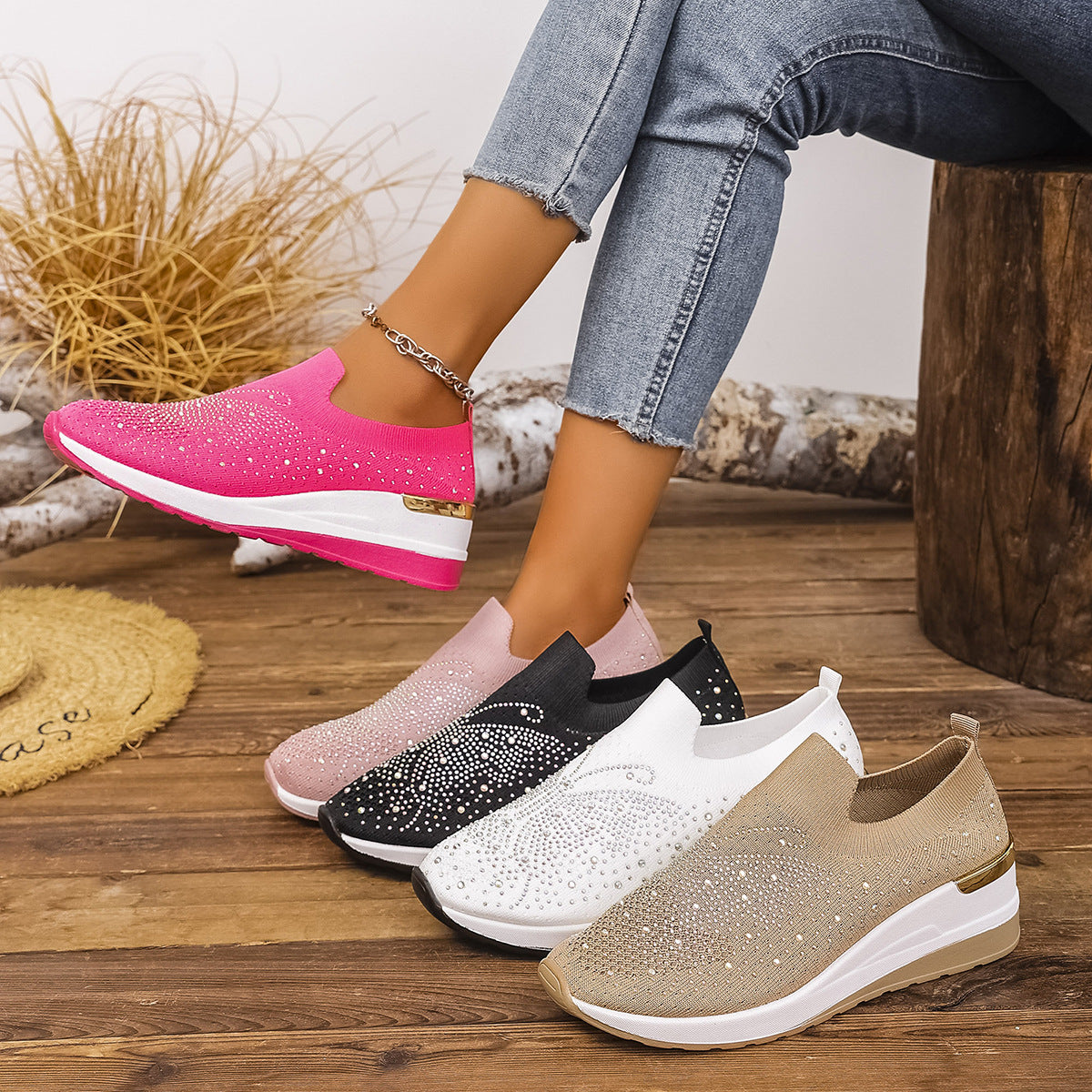 👟Dámské tenisky s motýly a kamínky - třpytí se s každým krokem ✨