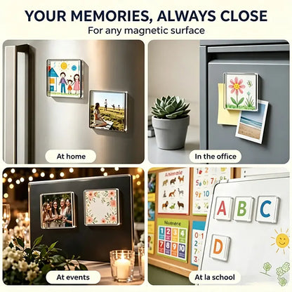 🧲✨ Sada magnetů na ledničku z průhledného akrylu – Vytvořte si jedinečné magnety na ledničku s fotografiemi se silnými magnety! 📸💖