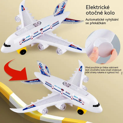 🥳🔥 Nabídka za poloviční cenu! 📣✈️ Model elektrického letadla v měřítku, vybavený realistickými zvuky motoru a blikajícími LED světly.
