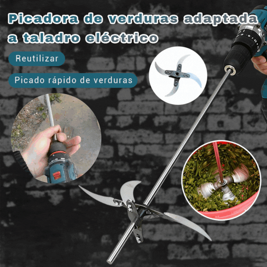 Upravené elektrické vrtačky lze přeměnit na řezačky zeleniny, sekačky na trávu a specializované sekačky na trávu.