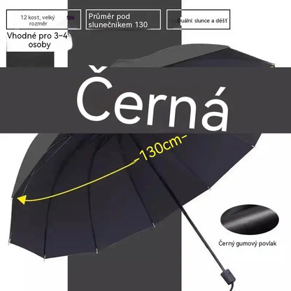 ☔ Skládací deštník s 12 žebry – větruodolný, vodotěsný a lehký do deště i slunce 🌞
