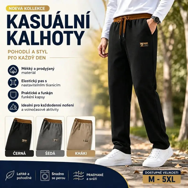 🔥🔥【Speciální nabídka】Nové, kvalitní bavlněné kalhoty pro volný čas