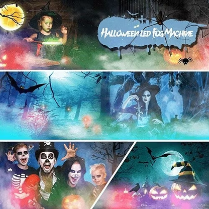 👻Ultrazvukový mlhovač - 12 LED barev, bezpečná 24V mlha a bez chemikálií - ideální na Halloween a dekorace 🌫️