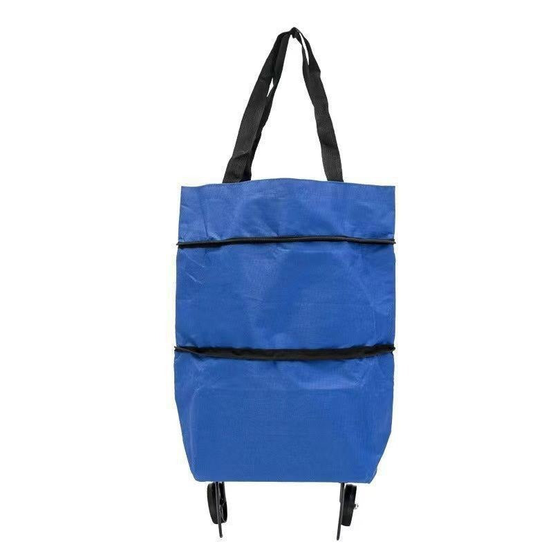 🛒🔥【Nejprodávanější produkt】Skládací nákupní taška a batoh 2 v 1, lehká nákupní taška/přepravní vozík s kolečky