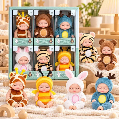 👶 Dárková sada panenek Reborn Baby Zavinuté ve zvířecích kostýmech! Rozkošné spící tvářičky miminek · Sada 6 panenek v dárkové krabičce · Perfektní dárek pro děti!