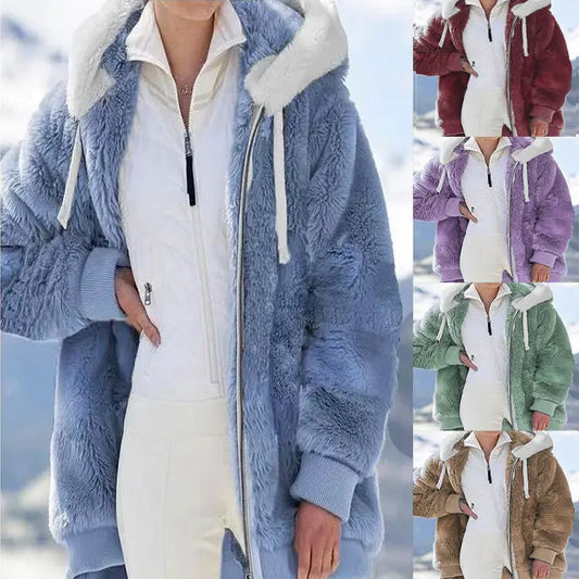 ☃️Limitovaná sleva 39%❄️[S-5XL] Dámská bunda 2026 s kontrastními pruhy z hustého plyše